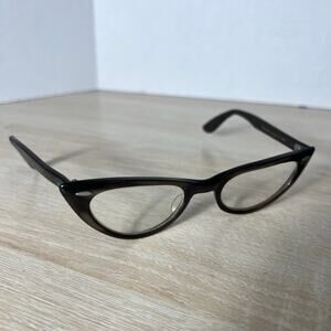 Vintage Bausch & Lomb B&L 48-20 Eyeglasses Cat Eye Brown Gray READ DESC
